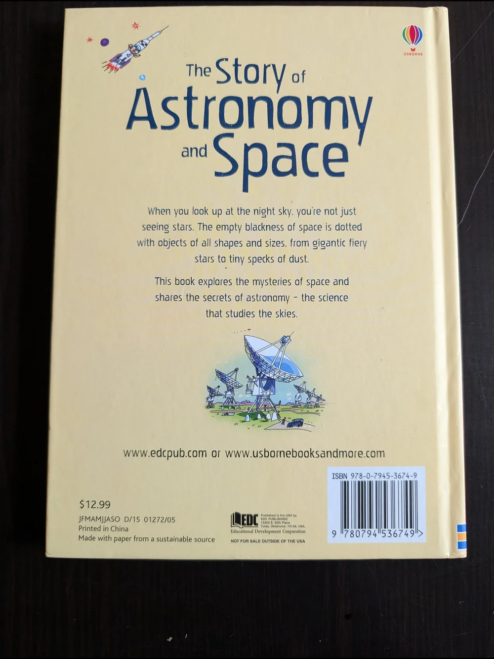Usborne The Story of Astronomy and Space Hardcover EUC